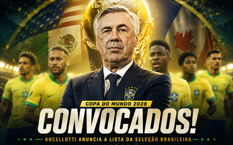 Ancelotti divulga convocação da Seleção Brasileira para a Copa do Mundo de 2026
