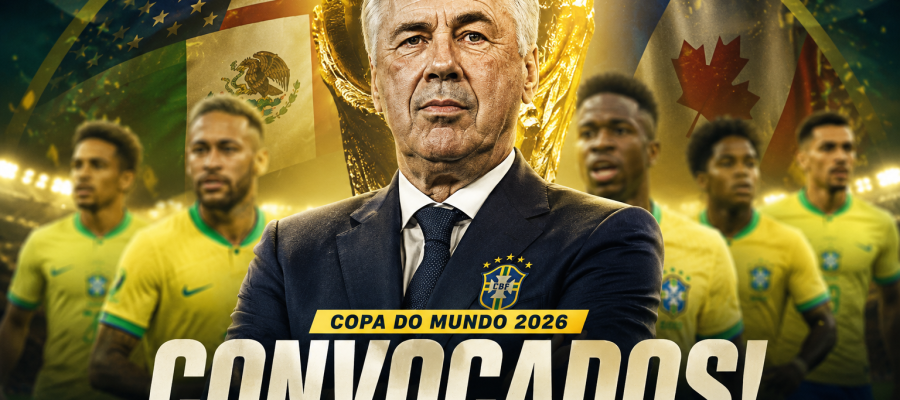 Ancelotti divulga convocação da Seleção Brasileira para a Copa do Mundo de 2026