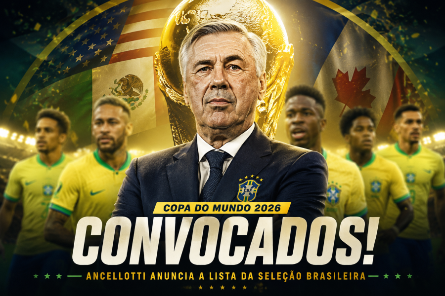 Ancelotti divulga convocação da Seleção Brasileira para a Copa do Mundo de 2026