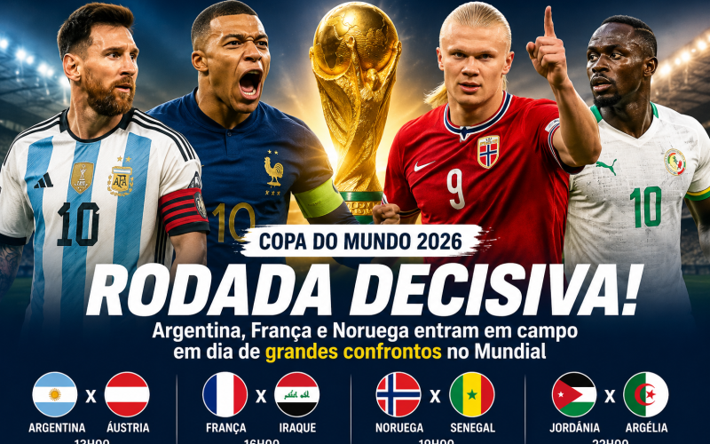 Copa do Mundo 2026: Argentina, França e Noruega entram em campo em rodada decisiva do Mundial