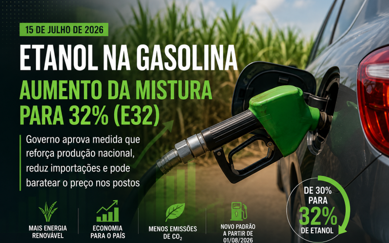 Governo confirma aumento da mistura de etanol na gasolina e medida passa a valer em agosto